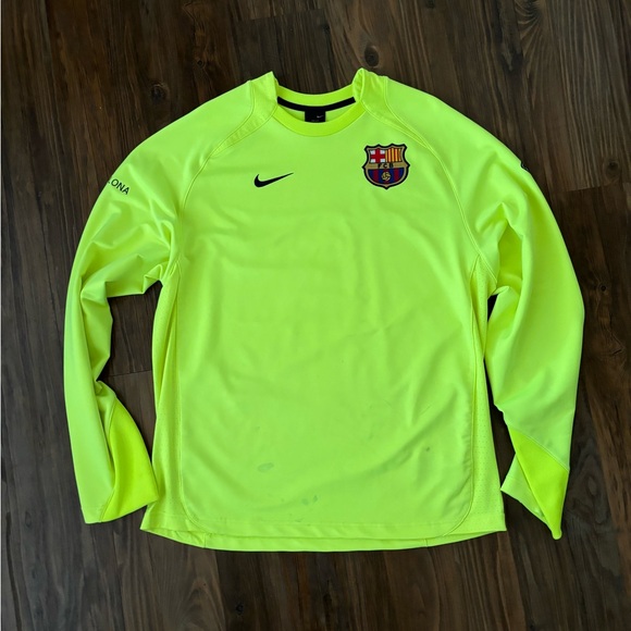 Nike FC Barcelona Long Sleeve Shirt - Yellow Large - Picture 3 of 7